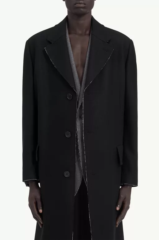 Wool felt single-breasted coat - Coats