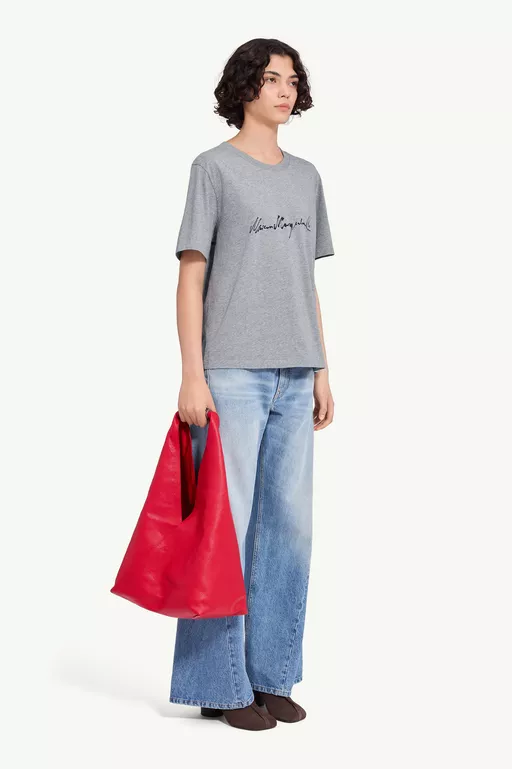 スクリプトプリント コットン ジャージTシャツ - Tシャツ