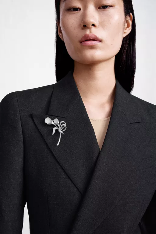 Antiqued Wax Floral Brooch - Brooches
