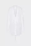 White - V-Neck Shirt Dress