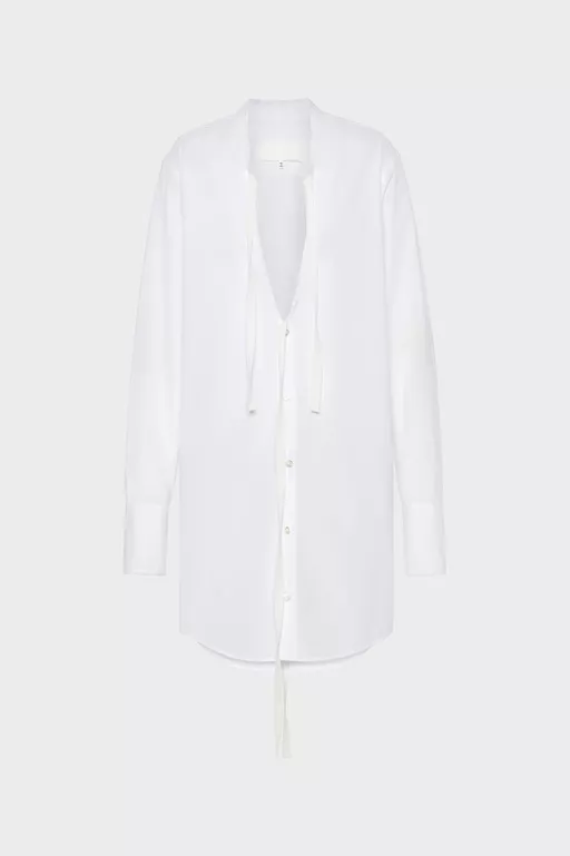 V-Neck Shirt Dress - Midi Dress