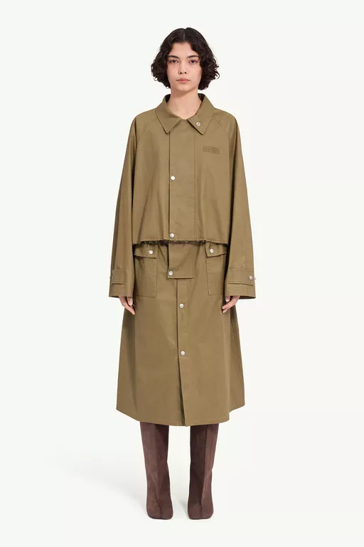 Coated trench jacket