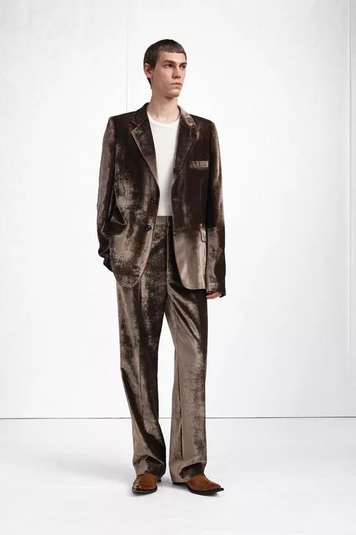Velvet Wide-Leg Trousers - Pants