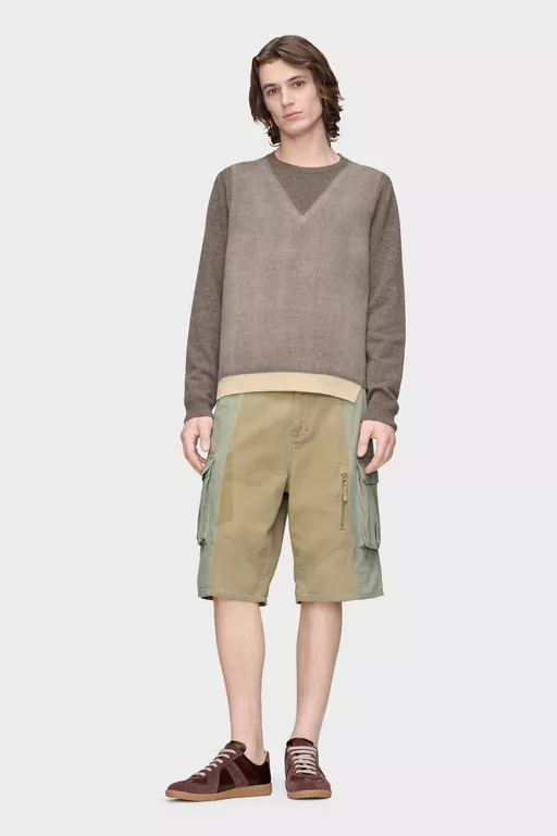 Fused Knit Wool Crewneck Sweater - Knitwear