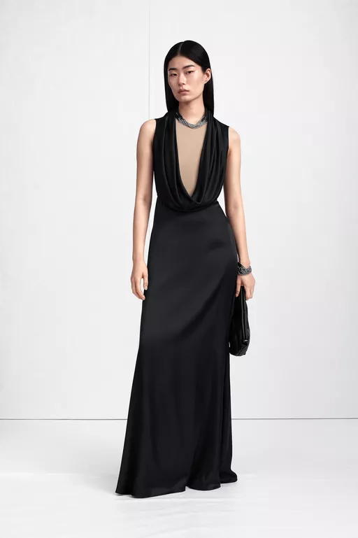 Cowl-Neck Satin Maxi Dress - Maxi Dress