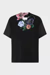 Black - Flower Cotton-Silk T-Shirt