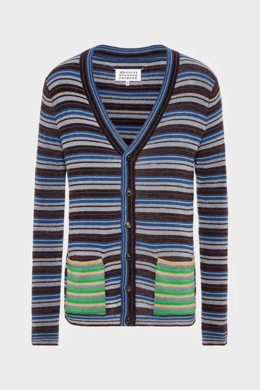 Striped Wool Cardigan - Overalls