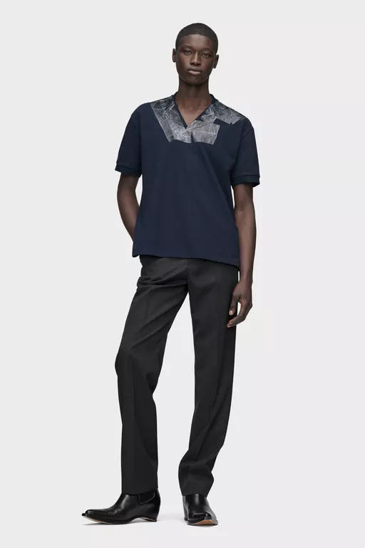 T-shirt &agrave; col en V Taped - Polos