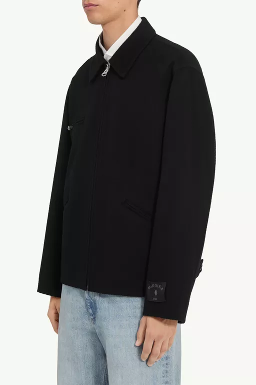 Double-faced wool zip jacket - Jackets