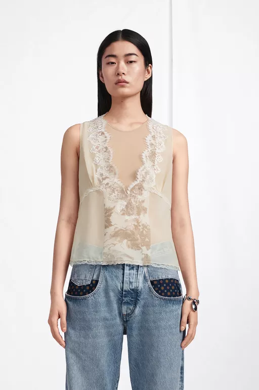 Fusion Lace-Trim Camisole Top - Tops