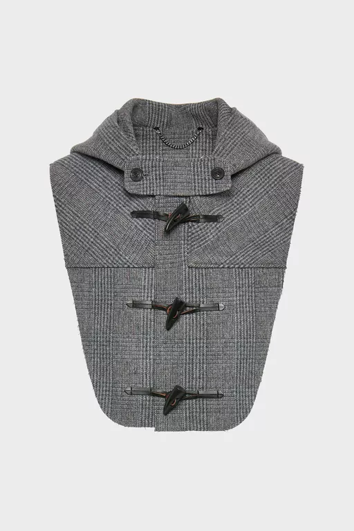 Checked Wool Cropped Vest