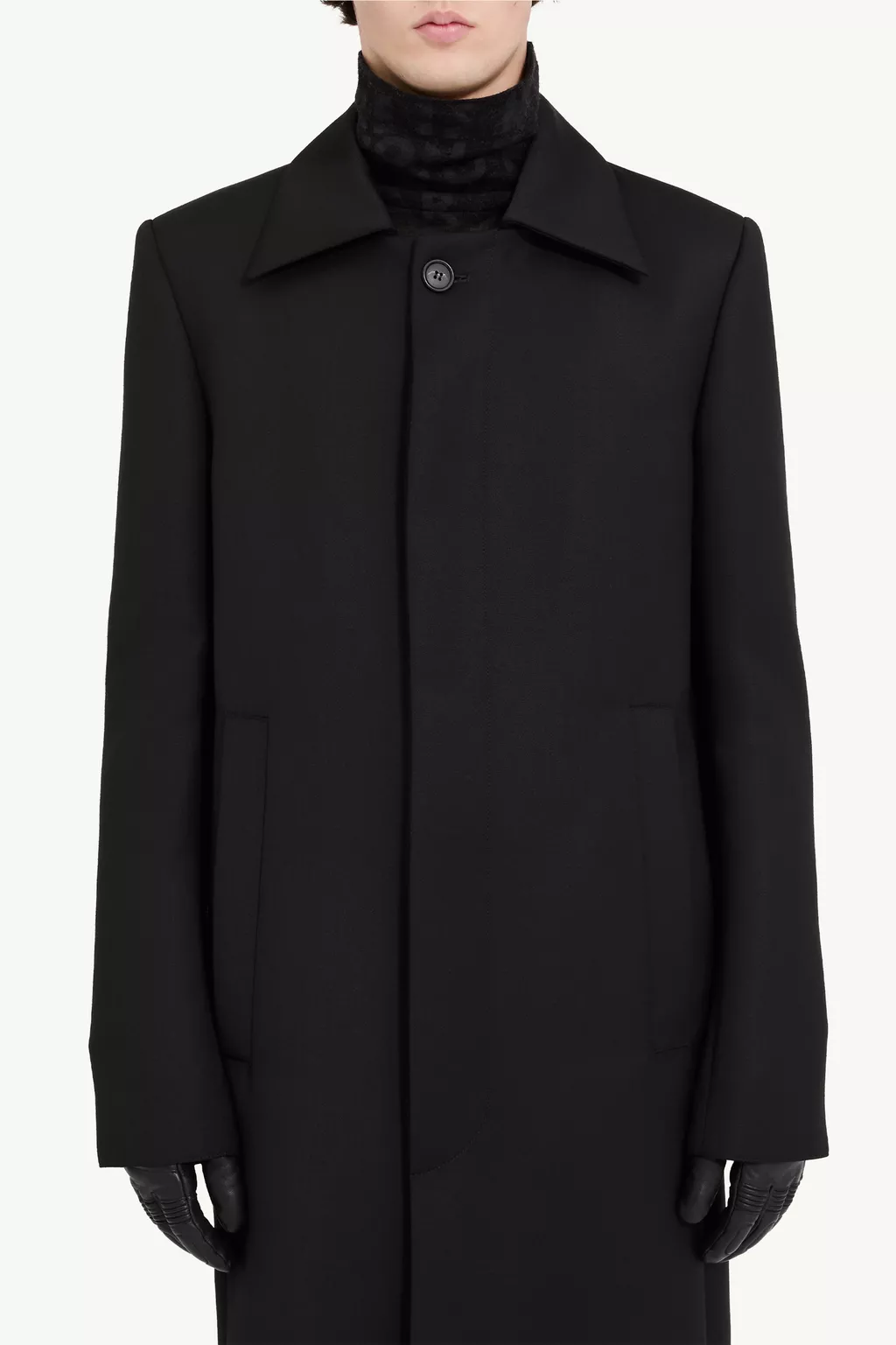 Black Wool coat | MM6 Official