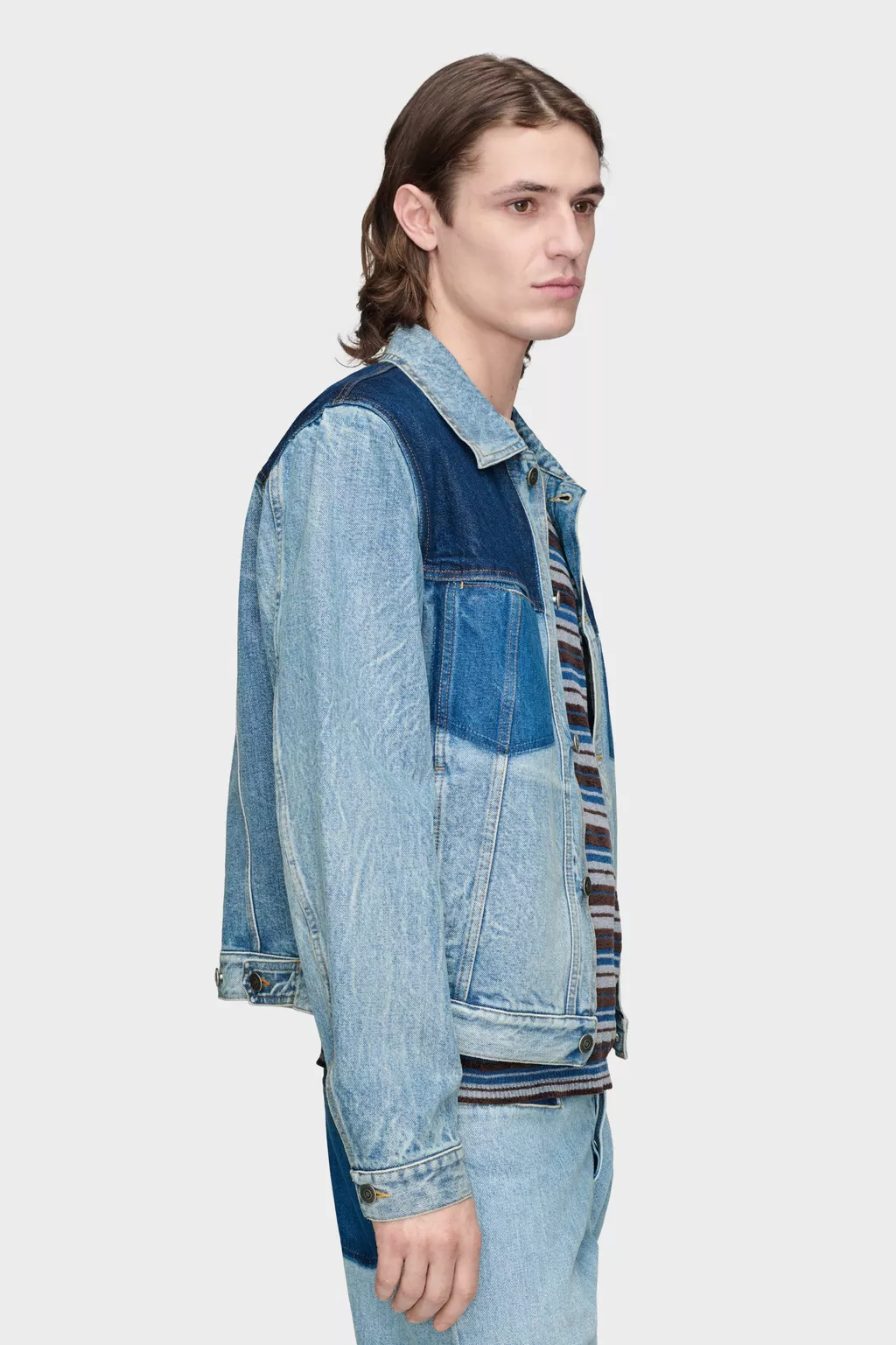 Blue Patchwork Denim Jacket | Maison Margiela Official