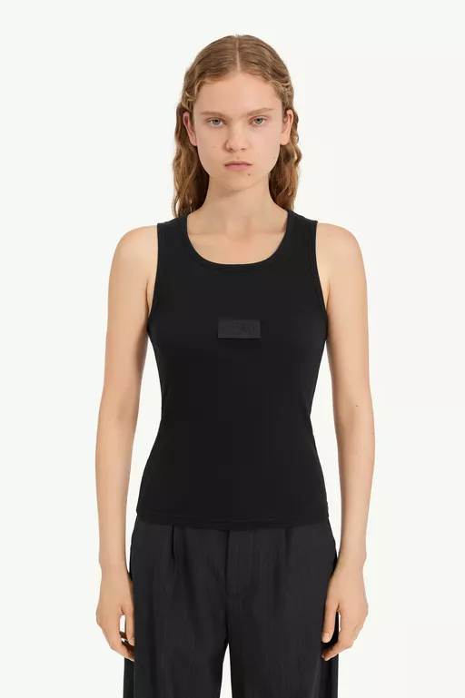 Ribbed jersey tank top - Short-sleeved Top