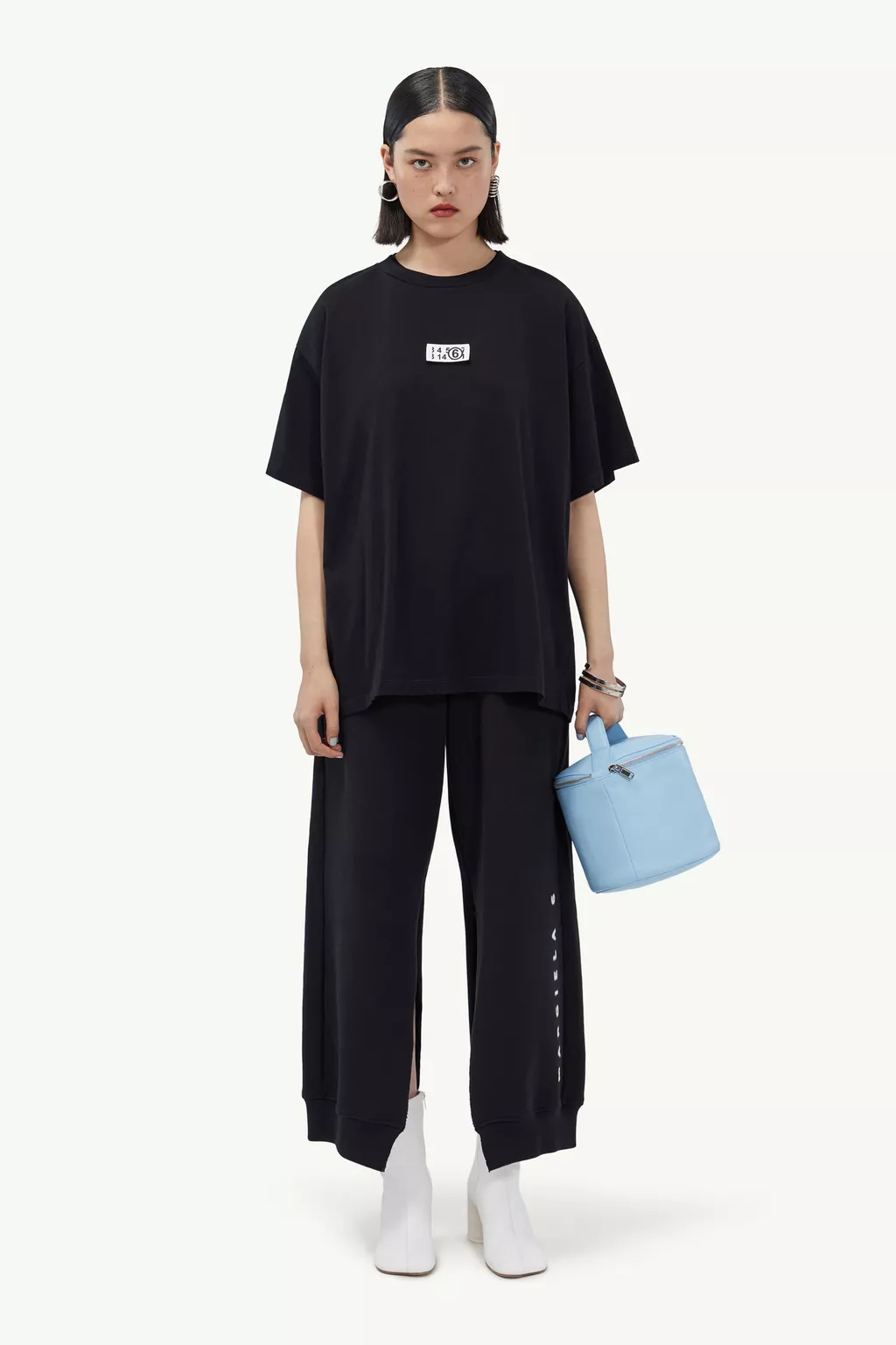 Black Zoom logo oversized T-shirt | MM6 Official