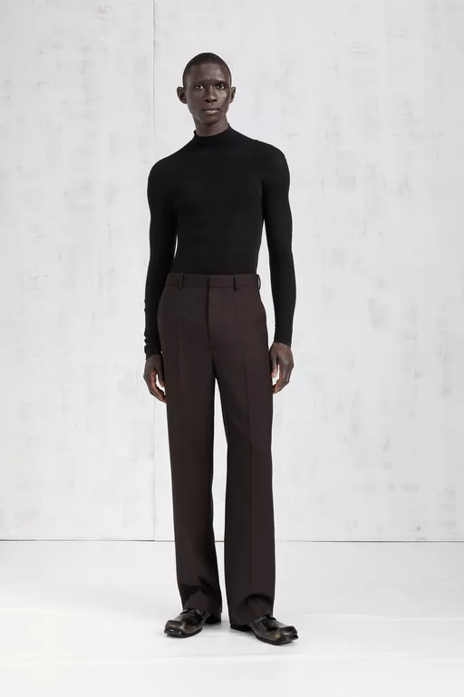 Wool Wide-Leg Trousers - Pants