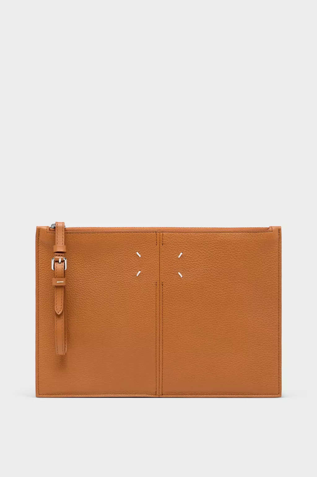 ぽち 4ステッチ レザー ポーチ ブラウン | Maison Margiela公式