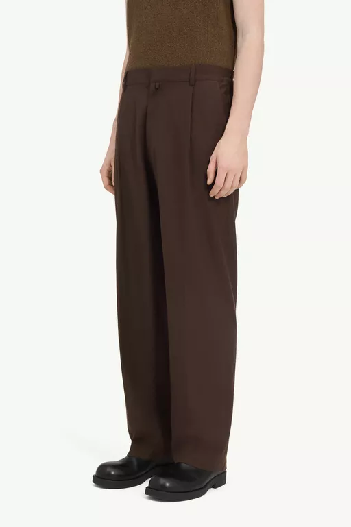 Pantaloni in tessuto camiceria di lana - Pantaloni