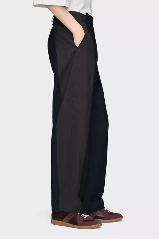Two-Tone Wool Trousers - Pants