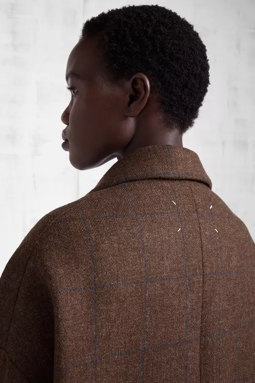 Checked Wool Overcoat - Coats