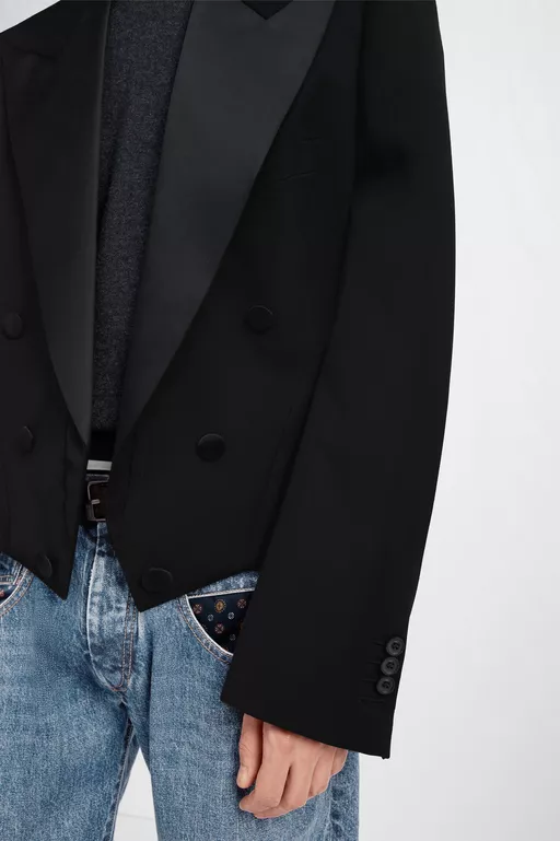 Kurzer zweireihiger Smoking-Blazer - Jacken