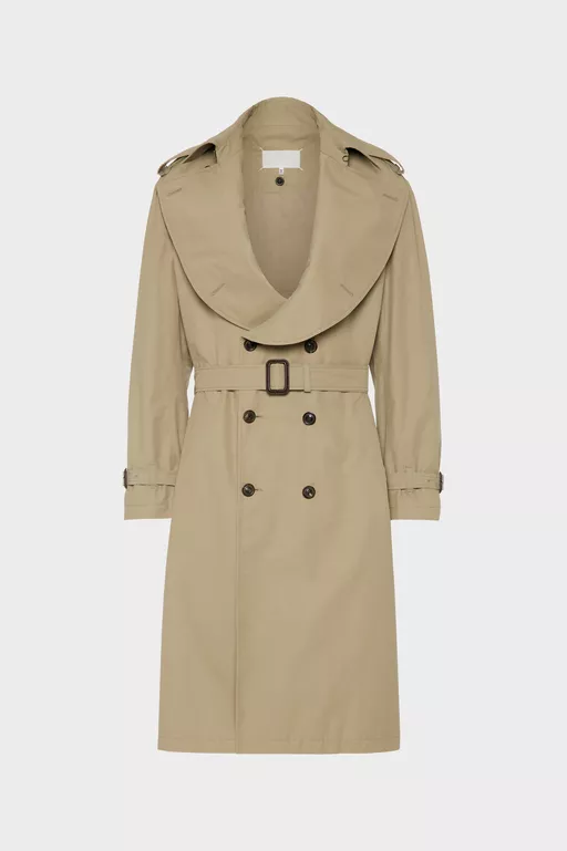 Folded Collar Trench Coat - Raincoats