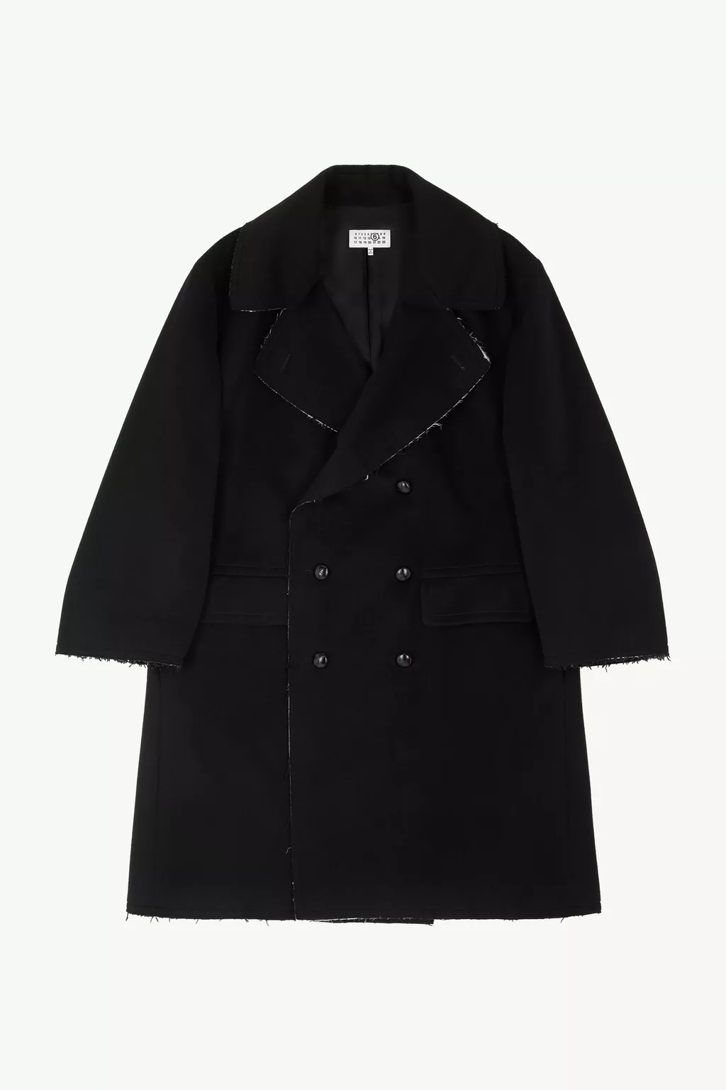 Black Raw-edge wool coat | MM6 Official