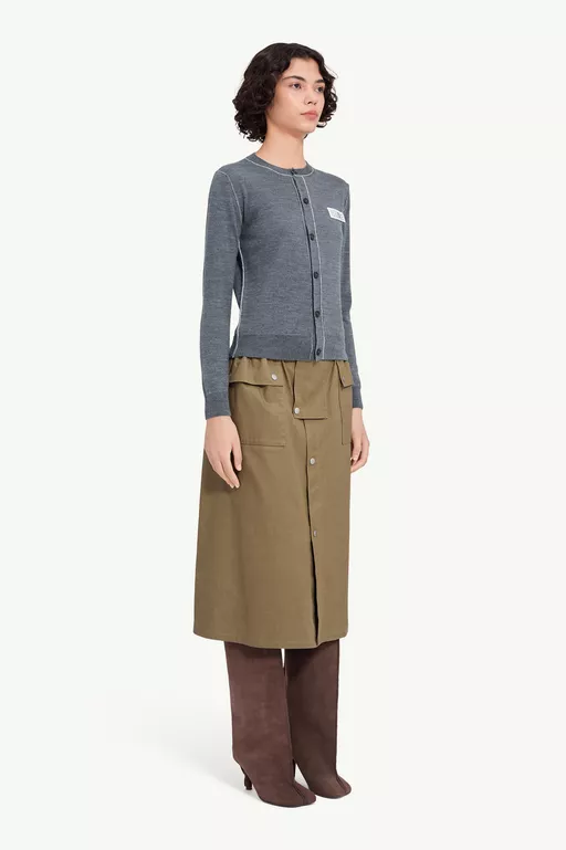 Button-front wool blend knit cardigan - Overalls
