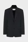 Noir - Blazer en laine Folded Collar