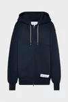 Blue - Cotton Zip Hooded Sweatshirt