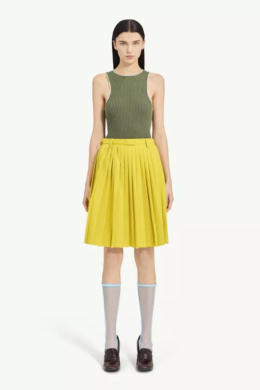 Wool-Blend Pleated Skirt - Skirts