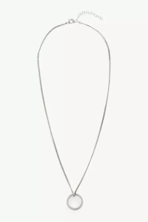 Numeric Minimal Signature Pendant Ring Necklace