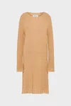 Camel - Wool Cashmere Knit Midi Dress