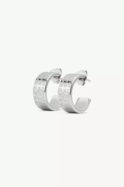 Numeric Minimal Signature Hoop Earrings - Candle