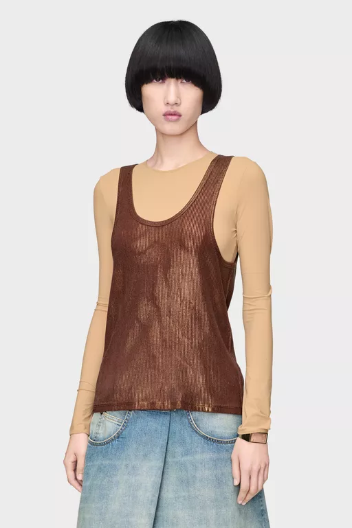 Silver Print Tank Top - Tops