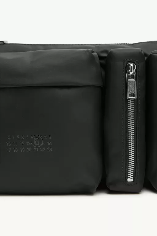 Three-Pocket Nylon Crossbody Messenger Bag - Cross body bag