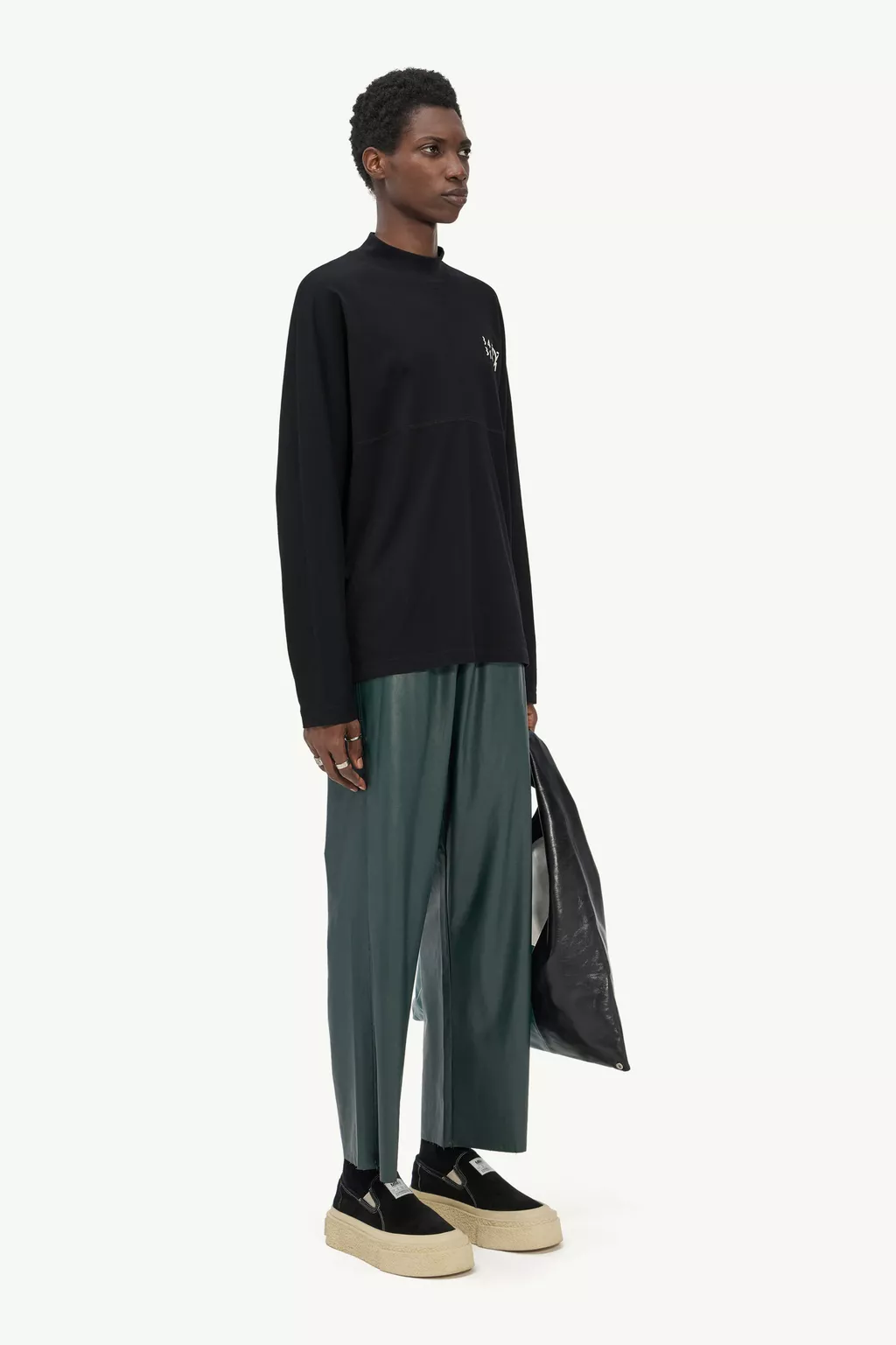 Black Zoom long-sleeve T-shirt | MM6 Official