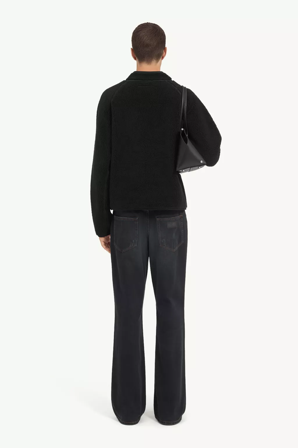 Black Reversible teddy fleece sweatshirt | MM6 Official