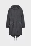 Gris y blanco roto - Parka con capucha