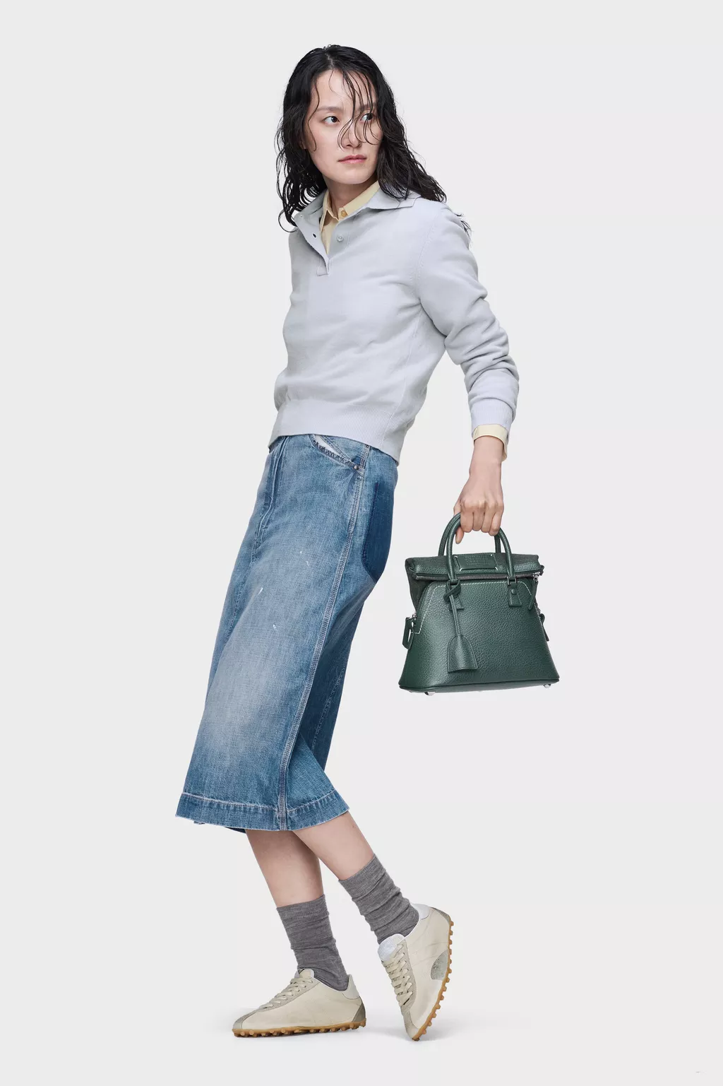 【MARTIN MARGIELA】スカート メタルブルー サイズ40/ak494 Vintage medium blue Denim midi skirt | Maison Margiela Official