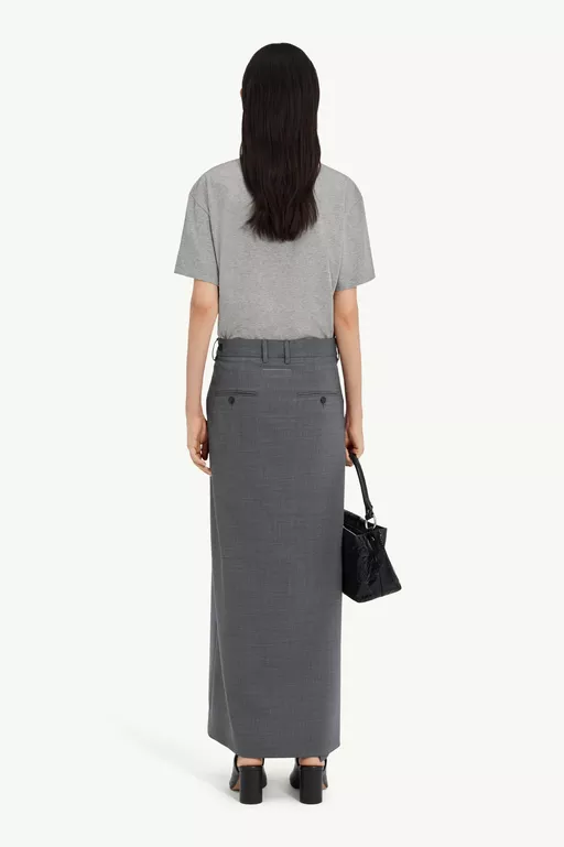 Wool-blend wrap skirt - Long skirts