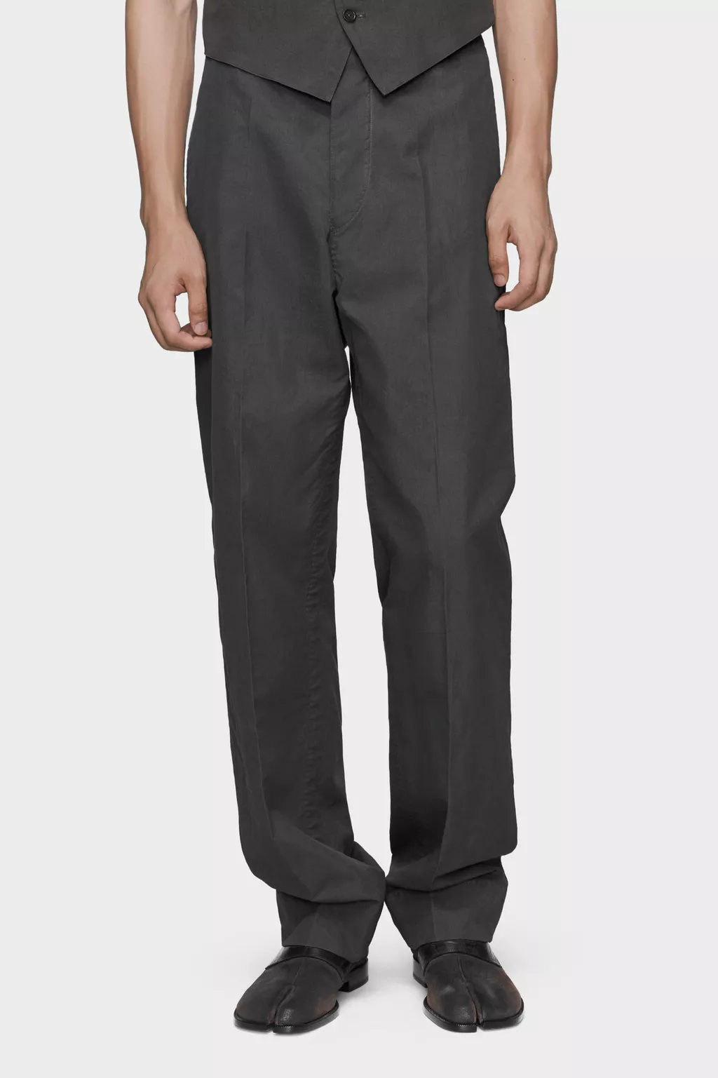 Maison Margiela スラックス 48 Dark grey Creased Cotton silk trousers | Maison Margiela Official