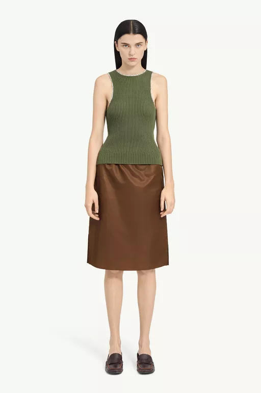 Ribbed Knit Sleeveless Top - Tops