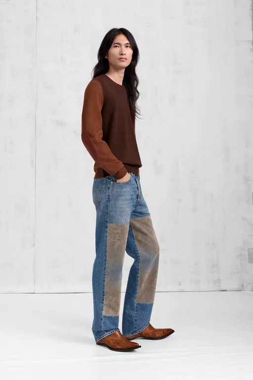 Two-Tone Wool Crewneck - Knitwear