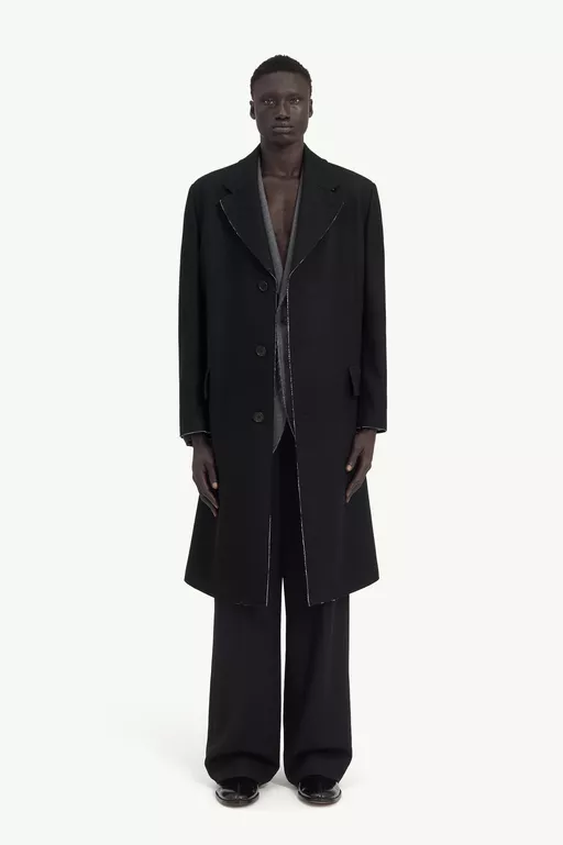 Wool felt single-breasted coat - Coats
