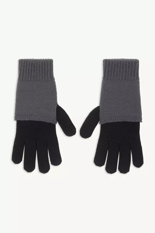 Two-tone knit gloves - Gloves