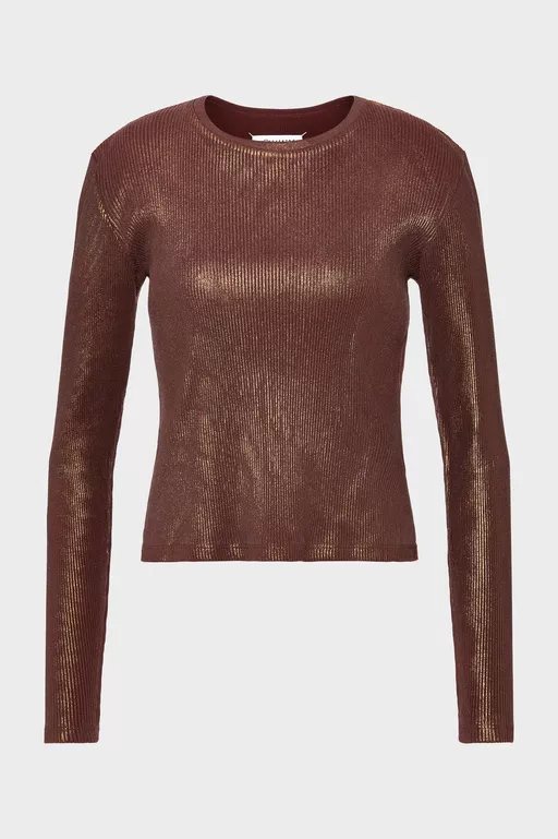Silver Print Long-Sleeve Top - Short-sleeved Top