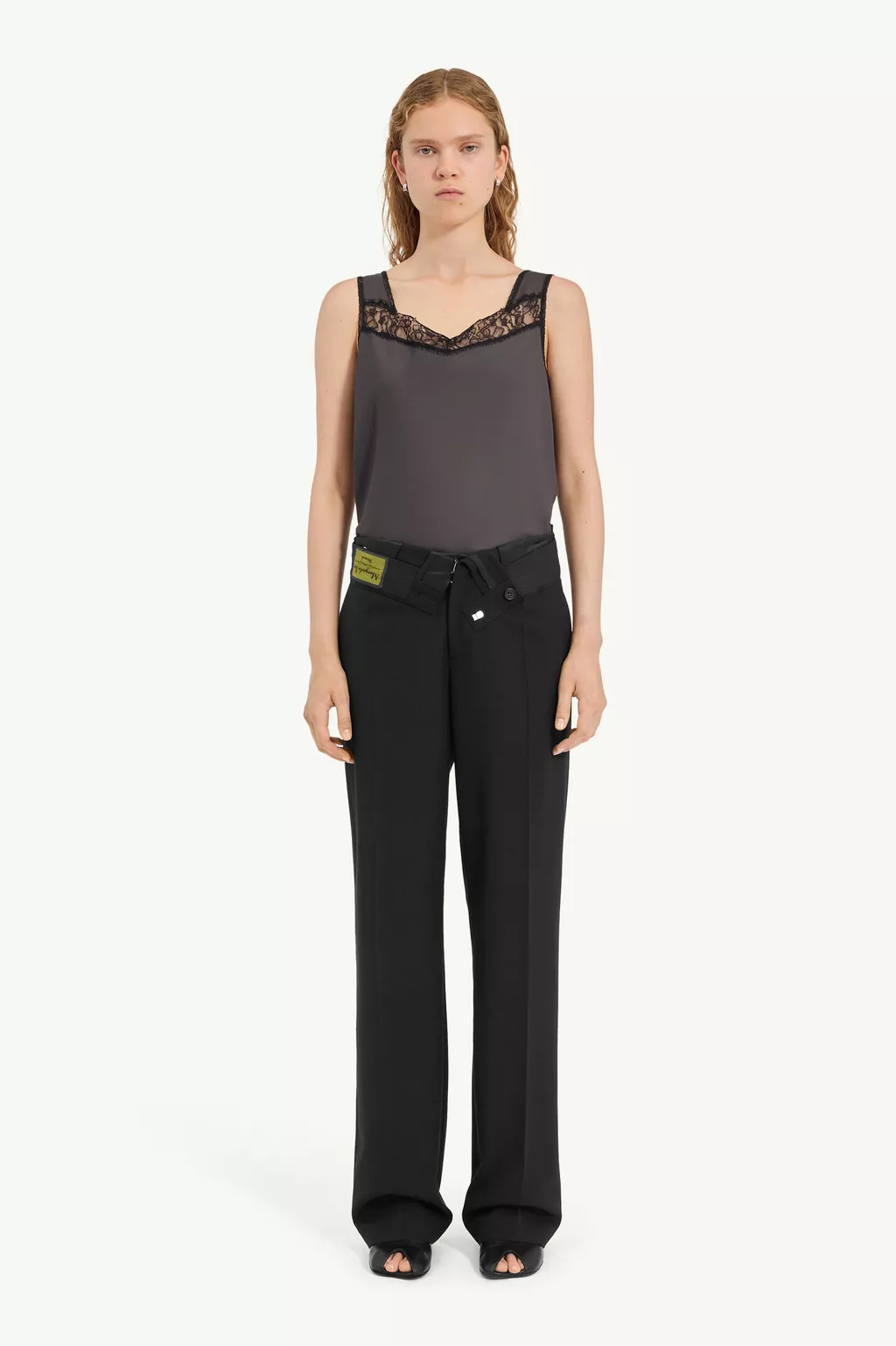 パンツ marge Black Reverse waistband trousers | MM6 Official