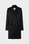 Black - Wool Scarf Coat