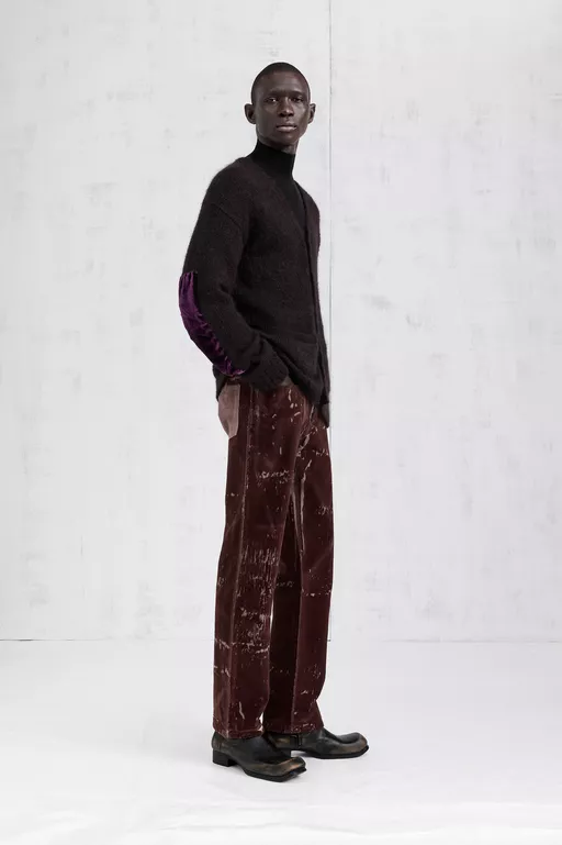 Velvet Patch Mohair Cardigan - Overalls